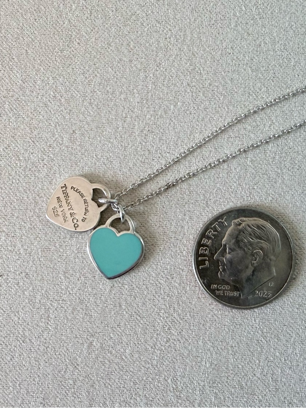 Tiffany & Co. Return to Tiffany “Tiffany Blue” Double Heart Tag Pendant, Mini - Picture 3 of 10
